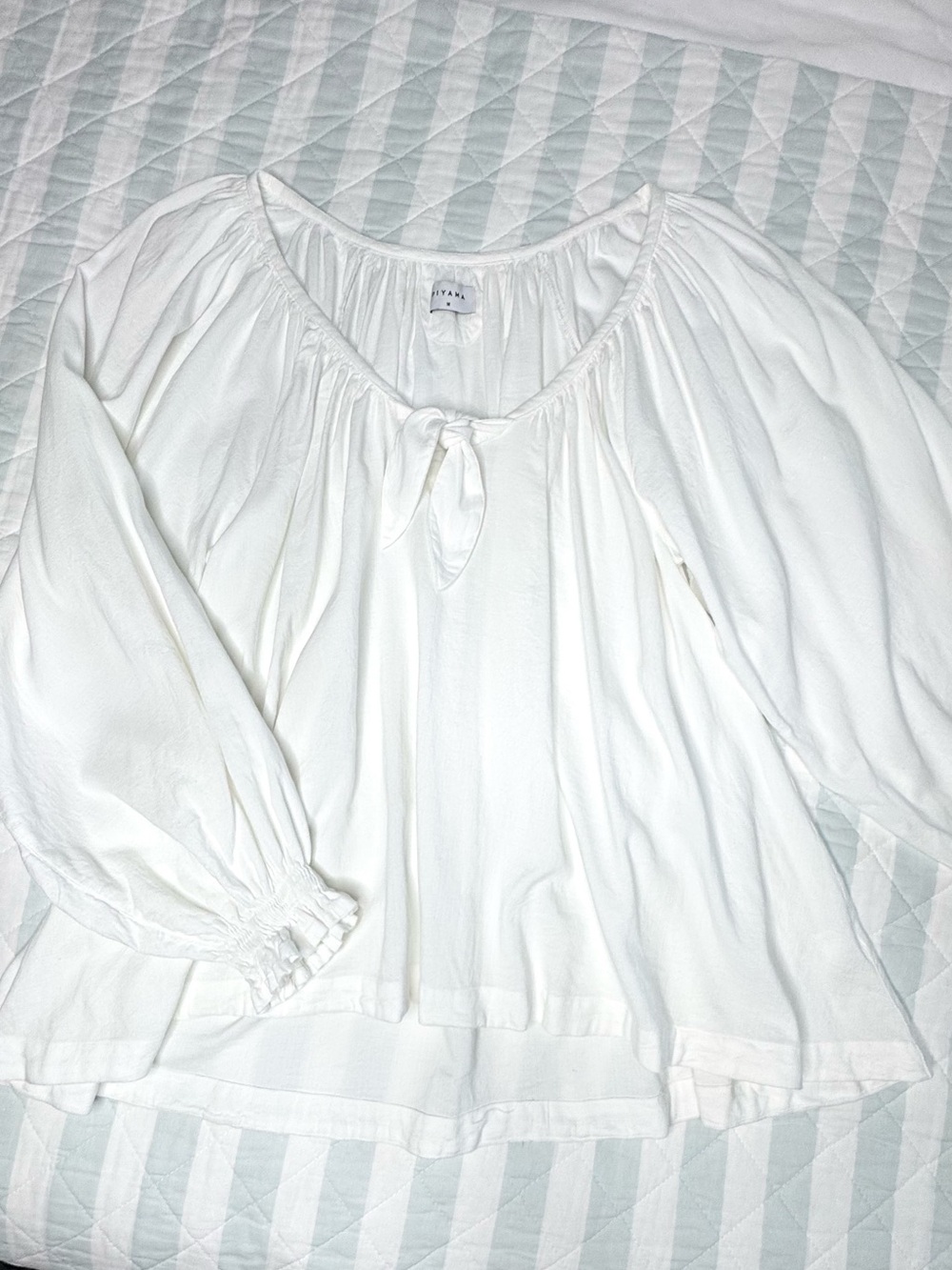 Piyama Heidi Lyocell Linen Two Piece Lounge Pajama Set Coconut Size M - Picture 5 of 16